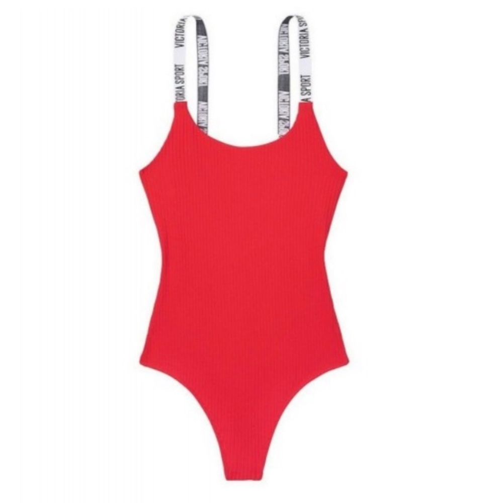 Victoria's Secret Logo Ribbed Body Suit Size XS
